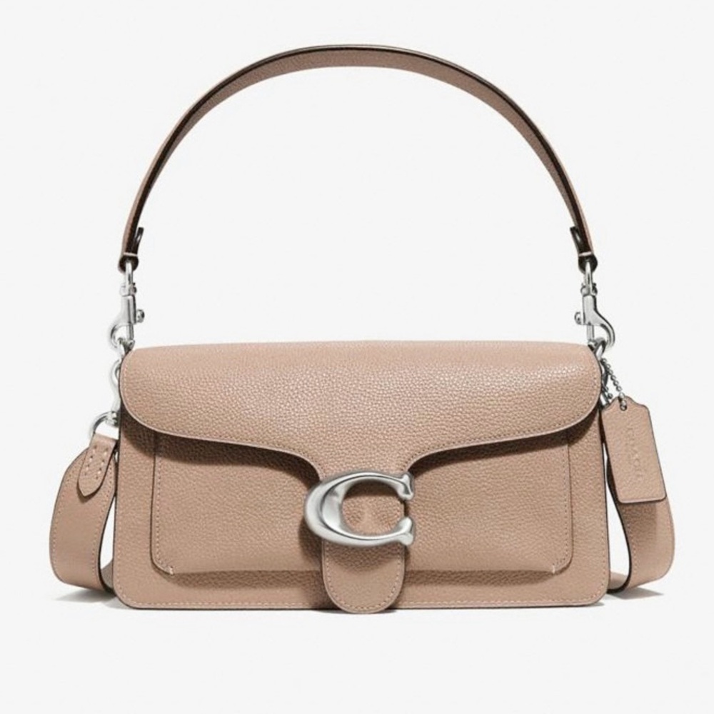 Coach Tabby 26 Leather Shoulder Bag Crossbody Purse Taupe